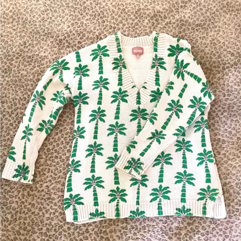 Show Me You MuMu Palm Tree Sweater…Green, Cream, Lilac…